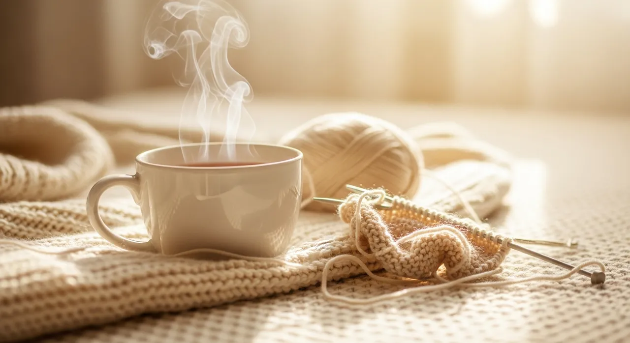 Knitting for stress relief